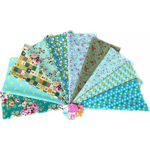 NEW 10 Pieces/lot 20x30cm green floral clothing tissu tilda doll cotton home textile sewing patchwork fabric quilting cloth