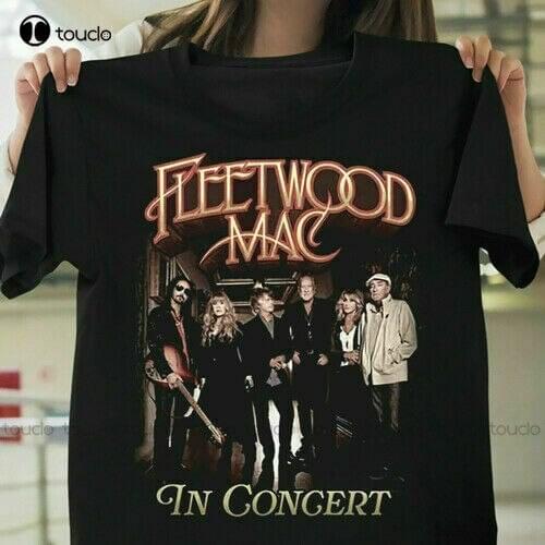 New Fleetwood Mac 'In Concert' Vintage Black T-Shirt New Official S-5Xl Unisex Tee Black Tshirt Men Cotton Tee S-5Xl Unisex