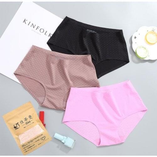 Summer new brushed jacquard one-piece skin-friendly seamless breathable womens underwear briefs multi-color optional