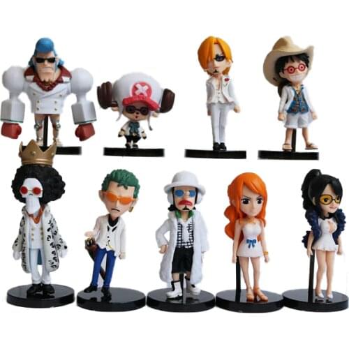 ONE PIECES GK Q Version 9 Models Action Figure Anime PVC 5-8CM Statue Collection Gift Desktop Decoration Toys For Children Figma