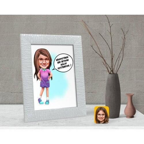 Personalized Female Child Easy Grow Caricature Of Decorative Çerçeve-5