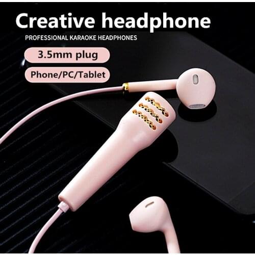 Explosive K-song Artifact Singing Wired Microphone Headset Wired Mini Ear Hook In-line Bilateral Stereo Headset