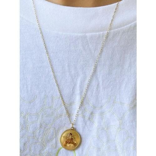 Angle New Goddess Luxury Gold Color Necklace Luxe Fashion Jewelry Stainless Steel For Women