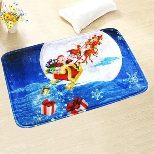 Christmas Doormat Home Decoration Parlor Living Room Mats Thicken Kids Bedroom Chair Rug Welcome Floor Anti-Slip Carpet 40*60cm