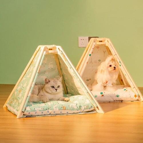 Removable Cat Bed House Dog Bed Kennel Sofa Cushion Puppy Bed Cat Rug Dog House Pet Beds for Dogs Cat House Cama Gatos Dog Tent