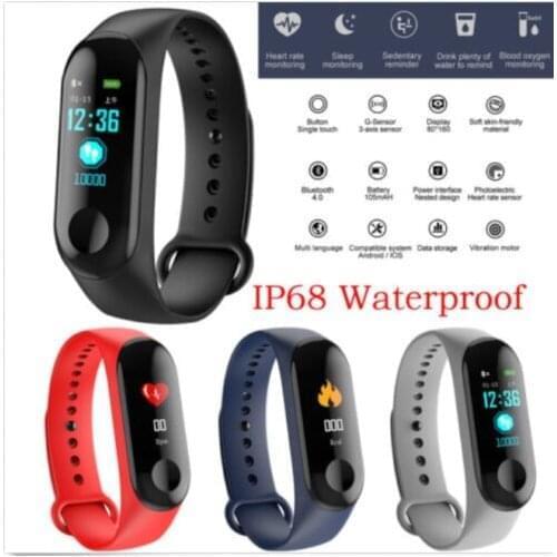 NoEnName_Nul 2019 M3X Smart Watch Heart Rate Blood Pressure Monitor Sport Fitness Tracker Bracelet
