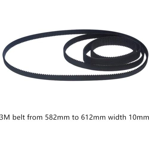 HTD 3M Timing belt length from 582mm to 612mm width 9mm 10mm Rubber HTD3M synchronous 582-3M 612-3M closed-loop