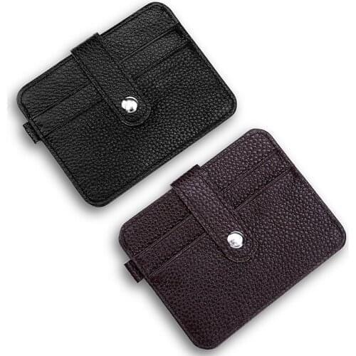 Super Thin Card Wallets Brand Designer Male Card Holders Litchi Leather Slim Credit Card Case Man Vintage Small Purse