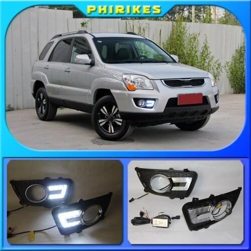 LED Daytime Running Light For Kia Sportage 2009 2010 Dimming Style Relay Waterproof ABS 12V Car LED DRL Lamp Daylight 2PCS