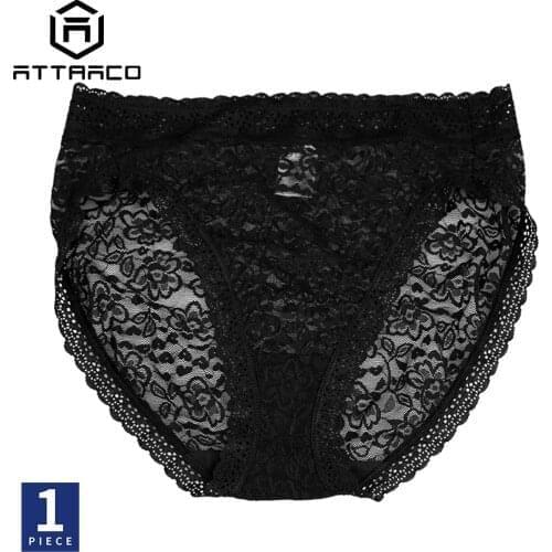 ATTRACO Underwear Women Lace Panties Briefs High Cutting Soft High-Waist Sexy Lingerie 1 PCS трусы женские New