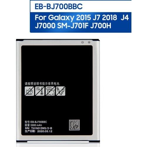Samsung Original EB-BJ700BBC Phone Battery For Samsung GALAXY J7 2015 J7008 J700F J7009 J7000 J4 2018 EB-BJ700CBC/CBE 3000mAh
