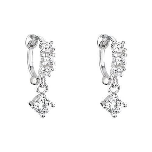 925 Sterling-silver-jewelry Crystal AAA CZ Z Stud Earrings For Women Earings Sterling Silver Jewelry Earing