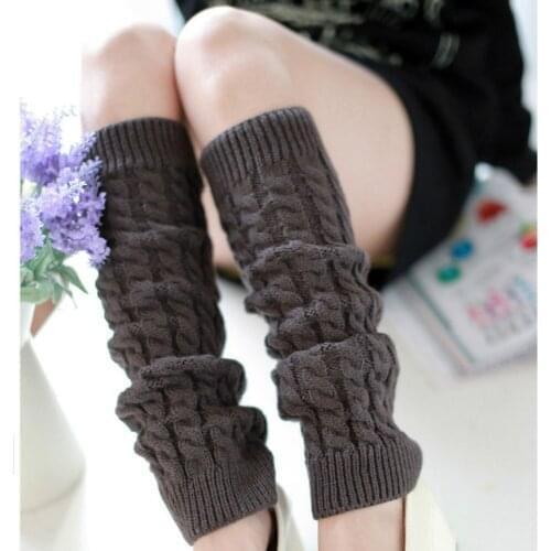 Women Knitted Leg Warmer Fashion Boots thick Beenwarmers Solid Color 2020