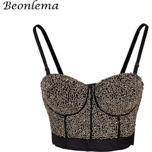 Beonlema Women Sexy Bustiers Steampunk Corset Top Sexy Corsets Gothic Female Punk Korse Silver Beading Overbust Corsets S-2XL
