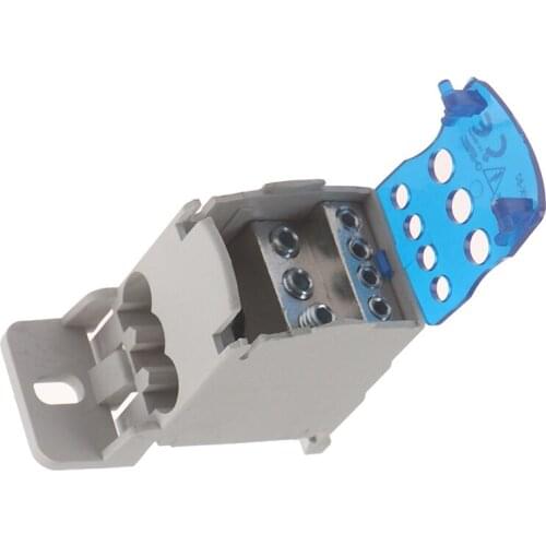 1PC Din Rail Terminal Junction Box One In Several Out Power Distribution Block Box Universal Electric Wire Connector
