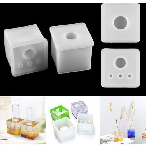 1Pcs Mold Arts Flowerpot Silicone Succulent Flower Pot Mold Base 3D for DIY Pen Storage Holder Cement Concrete BottleTools