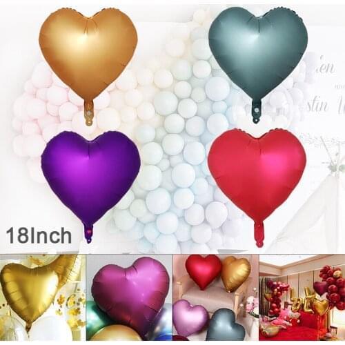 18 Inch 4 Color Aluminum Film Heart-shaped Balloon Birthday Party Decoration