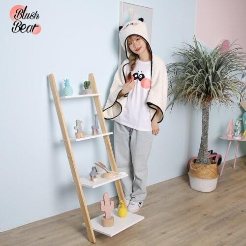 Blushbear Panda Fluffy Hooded Blanket Wrap Nap Plush 2 In 1 Pillow