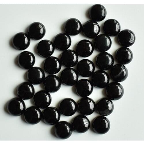 2020 fashion high quality natural black onyx round cab cabochon beads for jewelry Accessories 10mm wholesale 50pcs/lot free