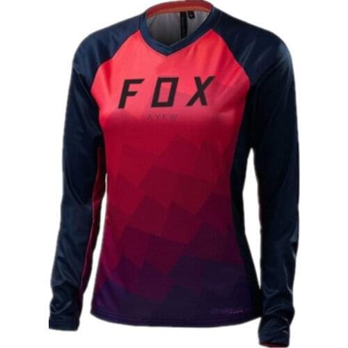 2021 Cross Country Mountain Bike Jersey WOMEN Downhill AYKW Fox Mountain MTB Shirt Cross Country Jersey Ladies Sweatshirt BMX