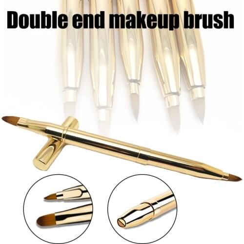 2021 Portable Lip Makeup Brush Multifunctional Retractable Double-Ended Makeup Tools for Women and Girls