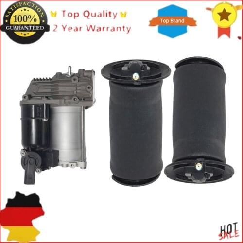 AP03 OE Quality for BMW 5 E61 Air Suspension Compressor Pump+Pair Air spring Bag