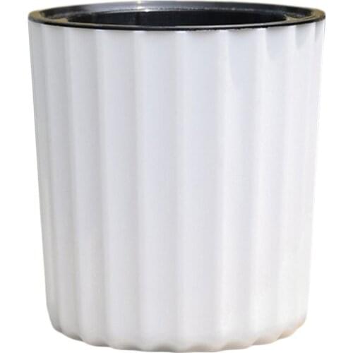 New Automatic Vertical Stripes Round Shape Self Watering Plant Flower Pot Planter For Desktop Table Floor Garden Home Decoration