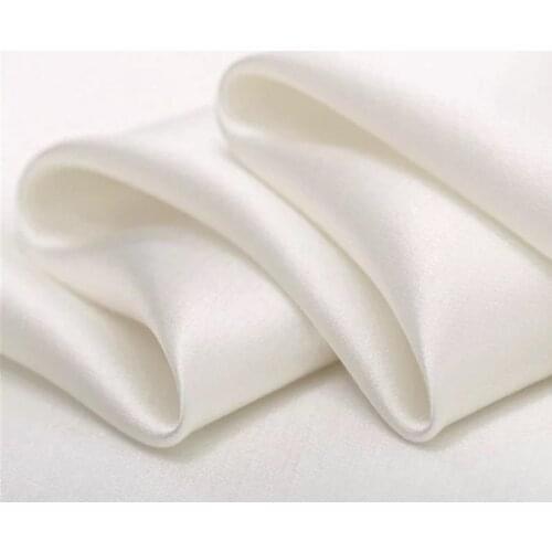 16 mm Elastic Silk Satin Fabric 95% mulberry silk 5% spandex natural off white color 55'' width 10 meters wholesale ES4