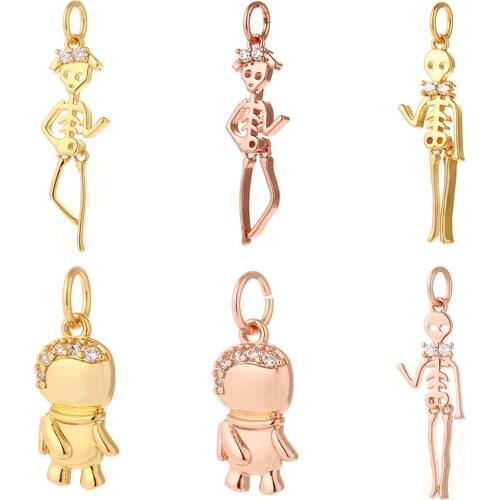 Skull Gothic Pendant Charms for Jewelry Making Bulk Astronaut Designer Jewelry Charms for Diy Earrings Necklace Bracelet Copper