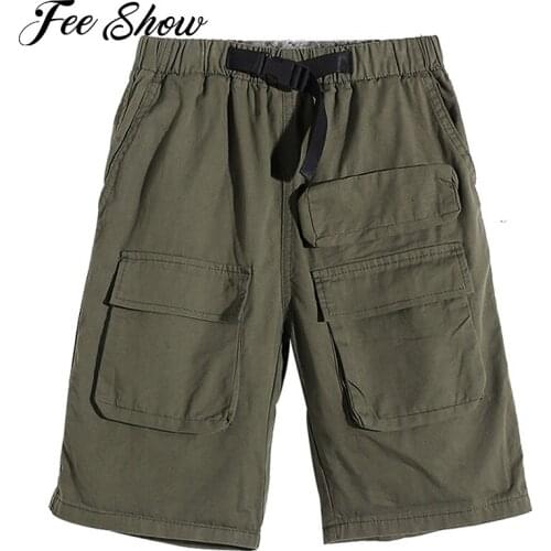 Boys Cotton Summer Shorts Pure Color Elastic Waistband with Attached Belt Dungaree Casual Shorts Children Clothes Daily Wear