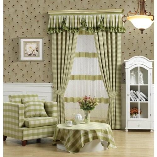 Idyllic Mediterranean-style high-grade yarn-dyed plaid curtain fabric curtain arts