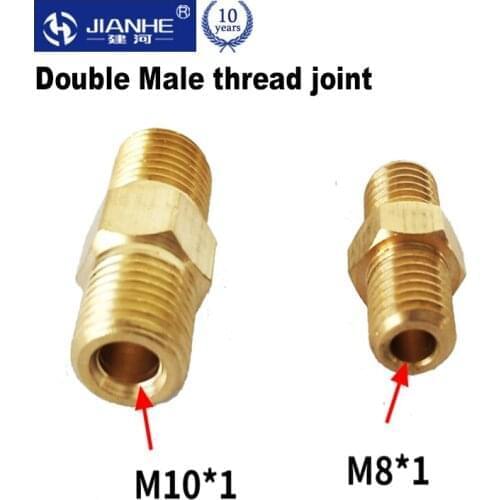 JSW M8*1 M10*1 R 1/8 Double Male thread joint/tubing joint/lubricating pump accessories/distributor double pipe joint/fitting
