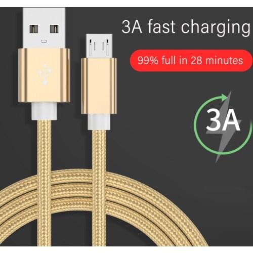 Kebiss Woven thread USB Micro Cable 3A Fast Charging Cord Charger Usb Cables for Samsung S6 S7 Xiaomi Huawei Phone Accessories
