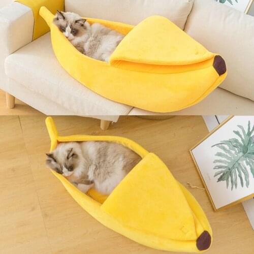 Banana Cat Bed House Cat Mat Beds Warm Durable Portable Pet Basket Kennel Dog Cat Supplies Multicolor
