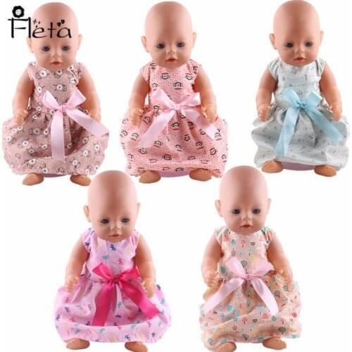 Fleta Doll Handmade Dress Pink Cartoon Princess Dress for 18-inch American Doll or 43 cm Doll