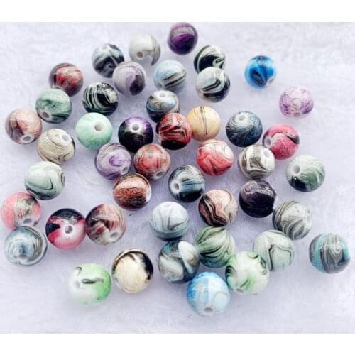 8mm&12mm Frosted Round Imitation Pearl ABS Plastic Lnk Lines Beads For Necklace And Bracelet DIY Jewelry Making 50pcs&20pcs