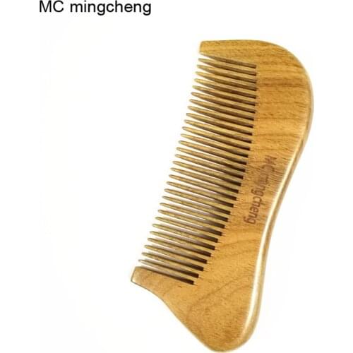 MC 100% Green Sandalwood Natural Comb Wood Massage Hair Care Styling Hairbrush Beard Moustache Anti Static Small Pocket Comb