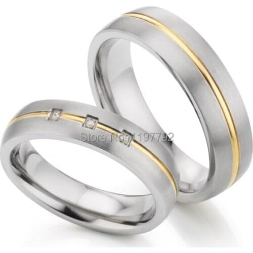 Western Europe custom his and hers lover bridal rings titanium wedding band rings sets for men and women titan trauringe