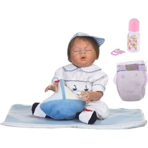 20inch Full Body Soft Silicone Vinyl Doll Reborn Newborn Baby Dolls Realistic Alive Babies Doll with Accessories