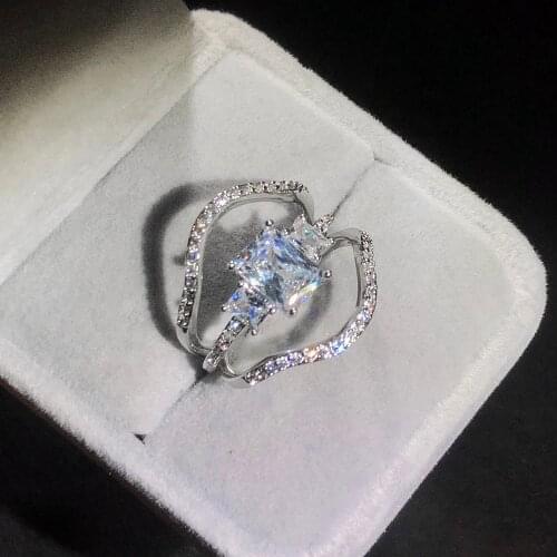 Set Of Rings 3PC Ring With Stone Micro Paved Elegant Bridal Ring Wedding Engagement Jewelry Accessories Gift For Women YG009