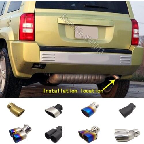 For Jeep Patriot 2009-2010 Car Stickers Cover Muffler Exterior Back End Pipe Dedicate Exhaust Tip Tail Outlet Ornament 1pcs