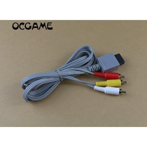 OCGAME Hot Sale 1.8m 6FT Audio Video AV /TV Composite RCA Cable Cord For Nintendo For Wii Game Console