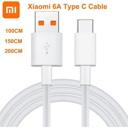 Original Xiaomi 6A Type C Cable Mi Charger Turbo 33w Fast Charge For Mi 11 10 Pro 5G 9 Poco M3 X3 NFC Redmi Note10 K30s Tipo C