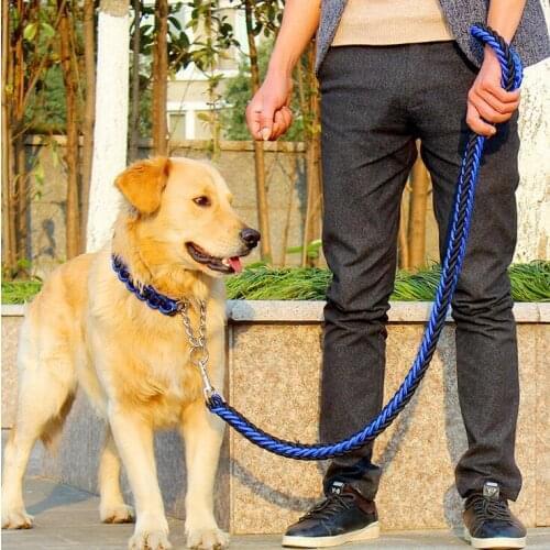 Dog Leashes Rope Collar Set Large Dog Rope K9 Leads with Metal Buckle Pet Traction for Medium Large Dogs Pet Accessories