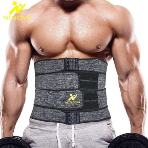 NINGMI Waist Trainer Belt Pulling Underwear Slim Body Shaper Tummy Trimmer Weight Loss Neoprene Sauna Belt Fajas Cincher
