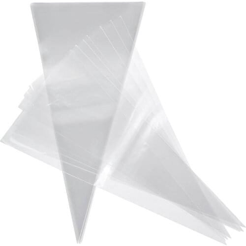 50Pcs Clear Cellophane Cone Bags Large Size Party Sweet Cello Candy Packing