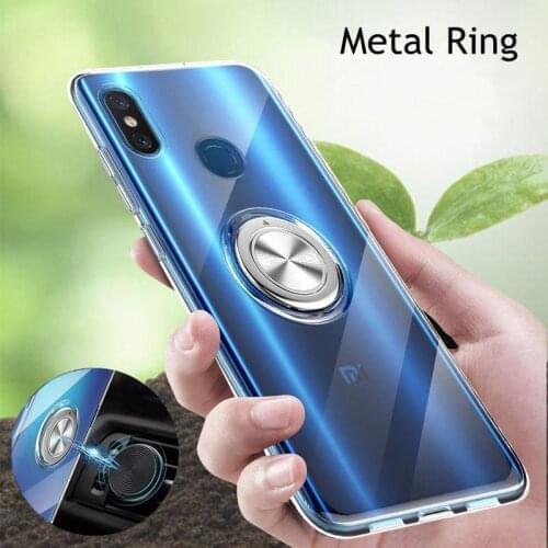 Transparenter Case For Xiaomi 8 Lite Explore Version 9e Redmi Note 7 Pro Lite Kickstand With Finger Ring Adsorption Plain Cover