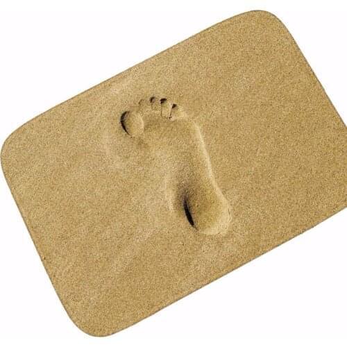 Drop Shipping Golden beach Kitchen Carpet Floor Mat Living Room Hallway Area Rugs Flannel Anti-Slip Entrance Door Mats Home