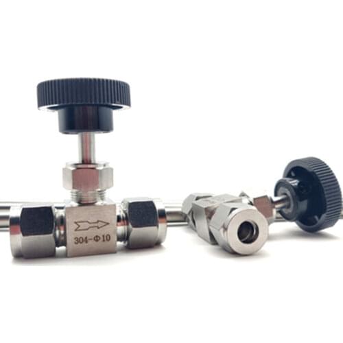 Adjustable Needle Valve O.D 3 4 6 8 10 12 Mm 3/8" 1/2'' Inch Tube Kitchen Shutoff Compression Switch Fifing 304 Acid Set Crane