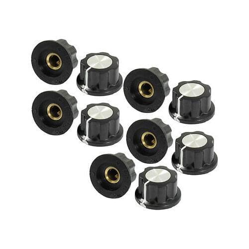Adjustable Turn 19mm Top 6mm Shaft Insert Dia Potentiometer Rotary Knobs MF-A02 10PCS